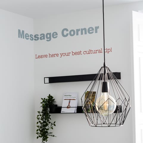 The message corner in the communal area