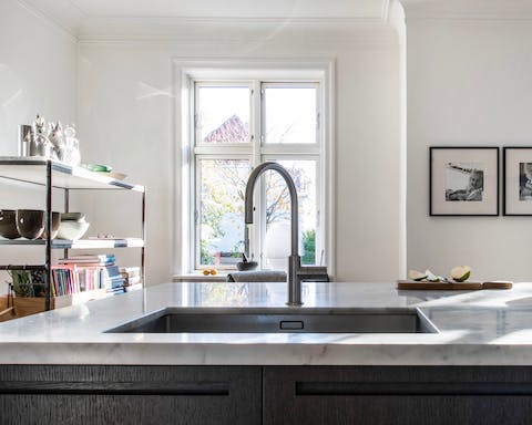 The custom-designed kitchen