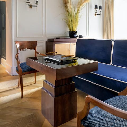 Spend cosy early evenings in together before heading out to dine