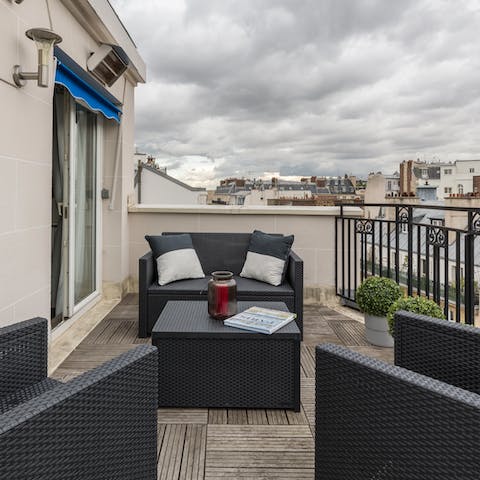 Enjoy alfresco drinks with a grand view of the city