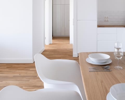 The Eames-style dining chairs