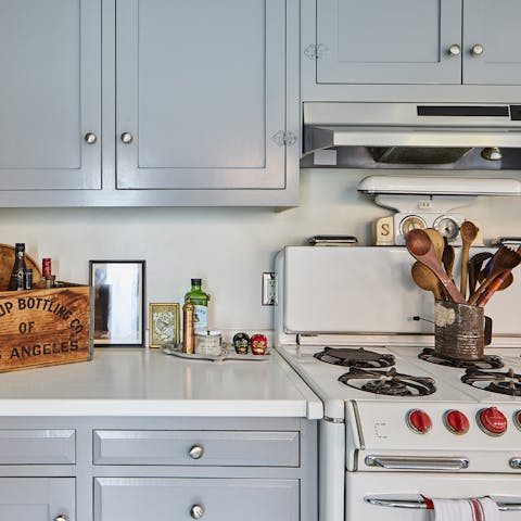 Cook up a family-style meal in the farmhouse kitchen