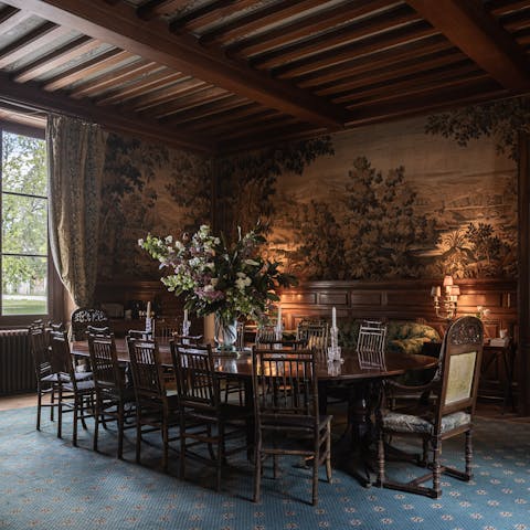 Host group meals in the stately dining room