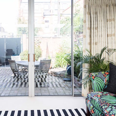 Slide open the doors and instantly expand your living space