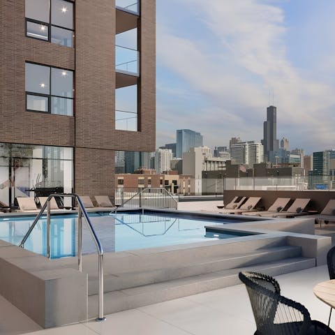 Swim or lounge with skyline views of Chicago