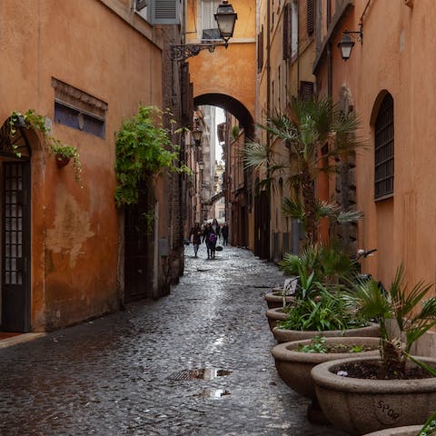 The surrounding cobbled streets
