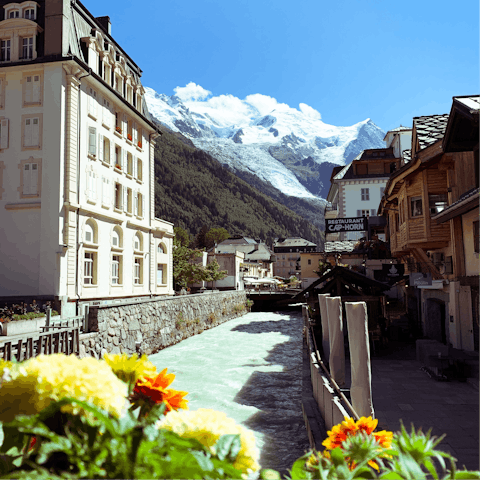 Visit the town centre of Chamonix, just a thirteen–minute walk away