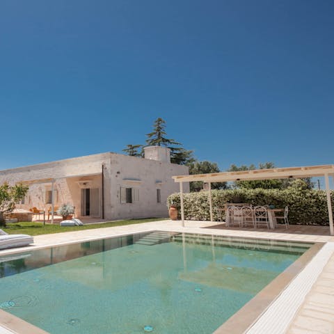 Enjoy a refreshing dip in the private pool