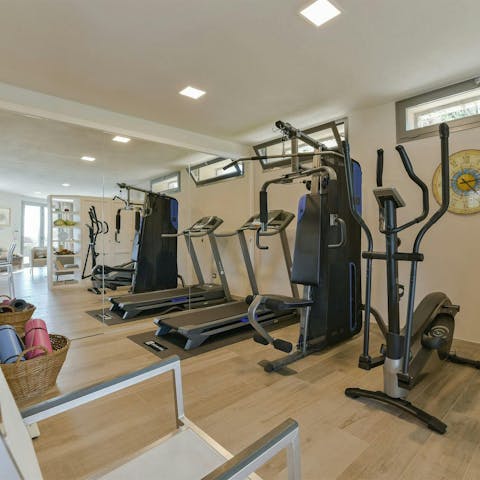 Break a sweat in the private gym