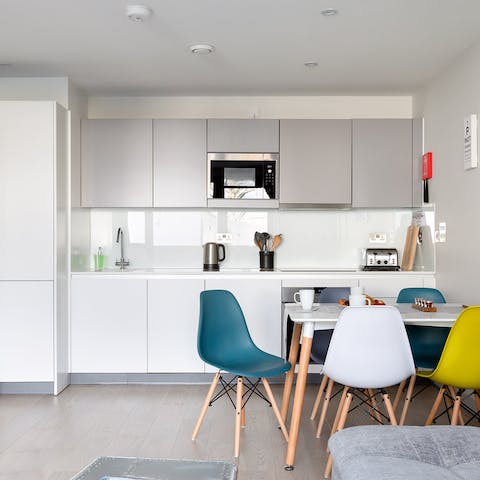 sleek kitchen space