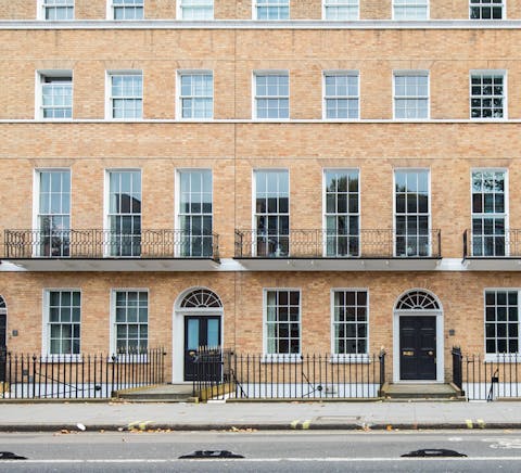 Take in the grandeur of the apartment's period exterior
