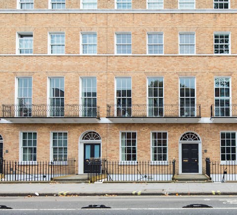 Take in the grandeur of the apartment's period exterior