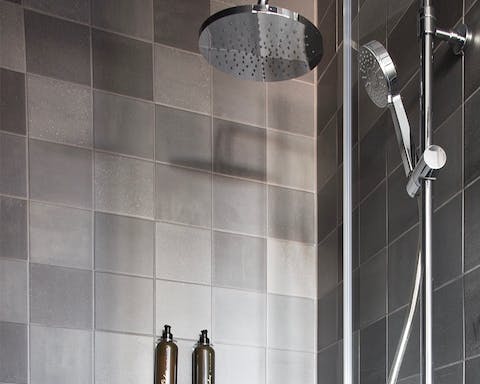 A luxurious rainfall shower
