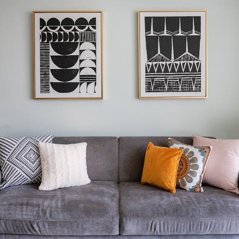 A set of geometric art prints