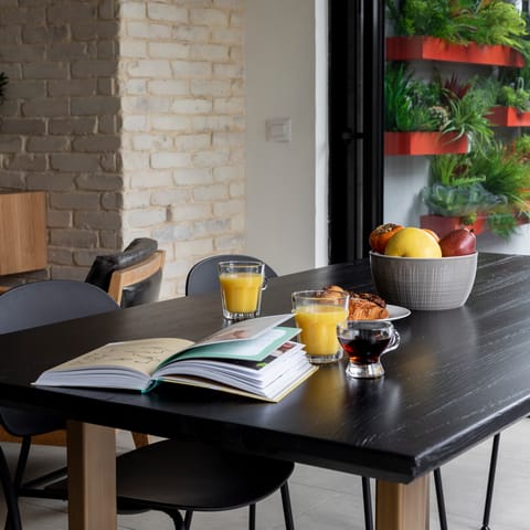 The light-filled dining area