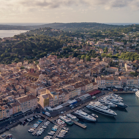 Visit vibrant Saint-Tropez, a thirty-minute drive away
