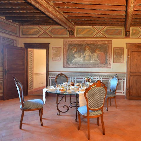 Admire the historic decor of this fascinating home
