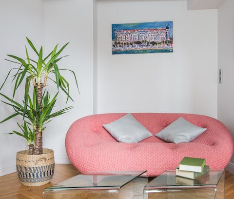 Get cosy in the snug and stylish living spaces after a long day of exploring Paris
