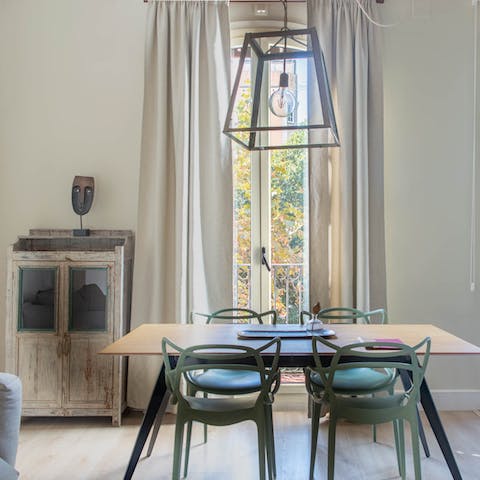 The chic dining area