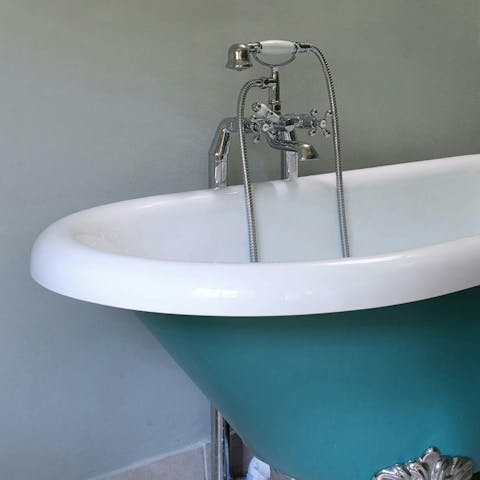 Soak in the roll top bath after a busy day outdoors