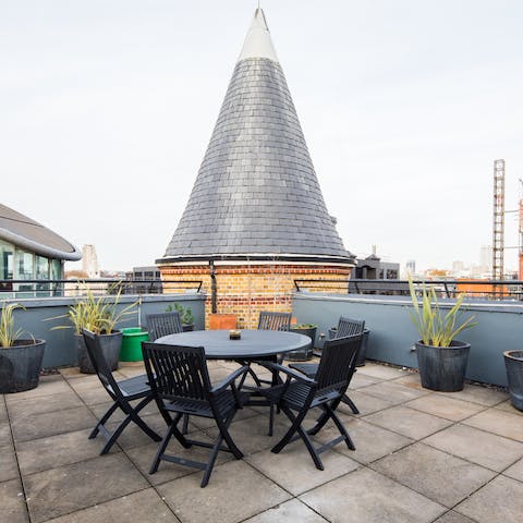 A large rooftop terrace