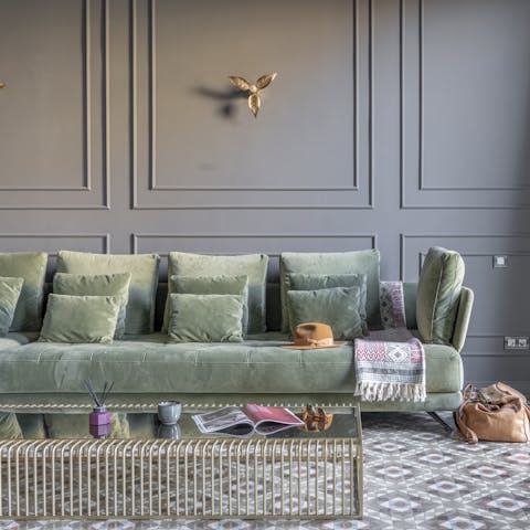 Elegant velvet sofas