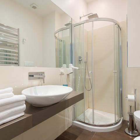 The modern bathrooms