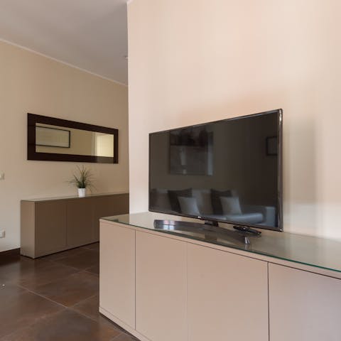 The fifty-inch flatscreen TV