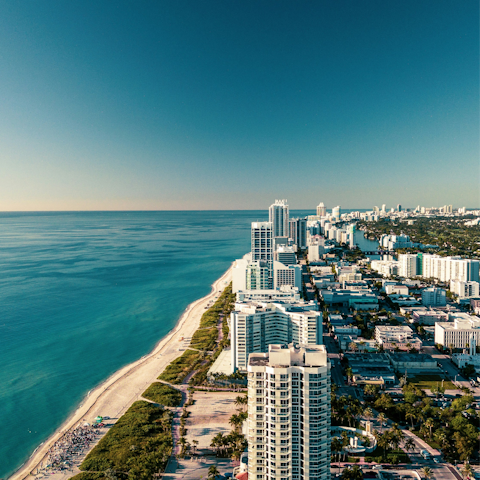 Take a short drive to the sun-kissed sands of Miami Beach