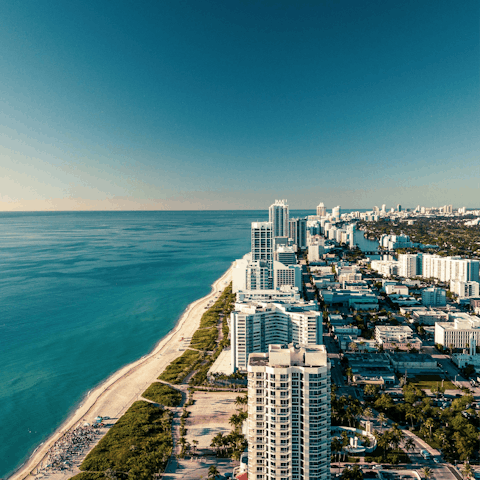 Take a short drive to the sun-kissed sands of Miami Beach
