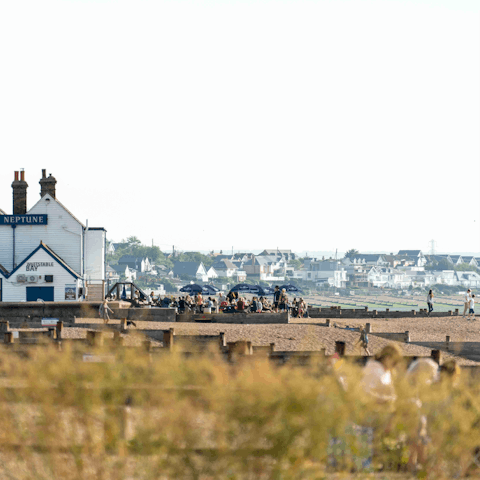 Spend the day on Whitstable Beach, less than a mile away