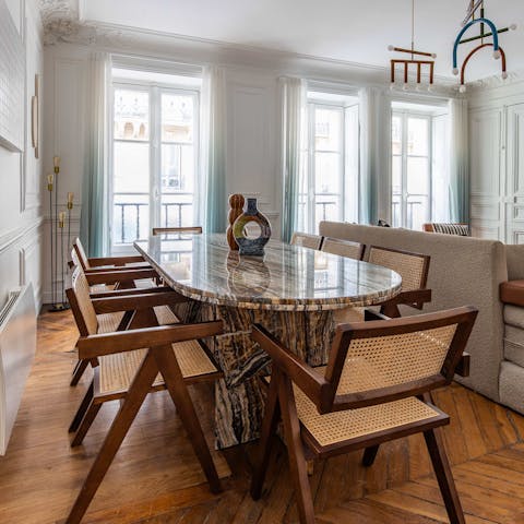 Admire the period features of the light-filled living room