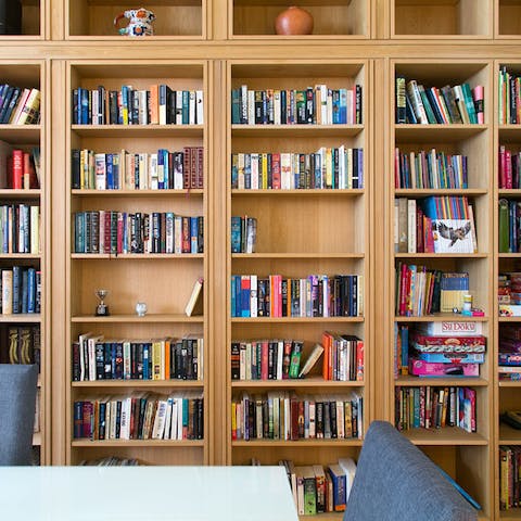 Choose a book from the extensive collection for bedtime reading
