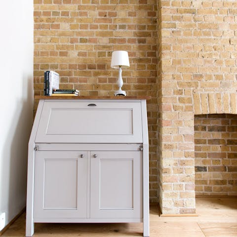 Take in the rustic exposed brick walls, typical of a mews house