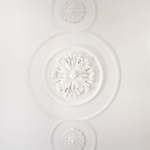 Check out the intricate cornicing