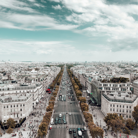 Take a ten-minute stroll to the world-famous Champs-Élysées