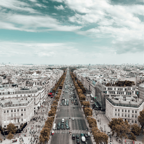 Take a ten-minute stroll to the world-famous Champs-Élysées