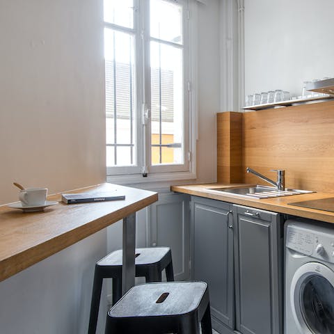 Start the day with a light bite at the breakfast bar before exploring Paris