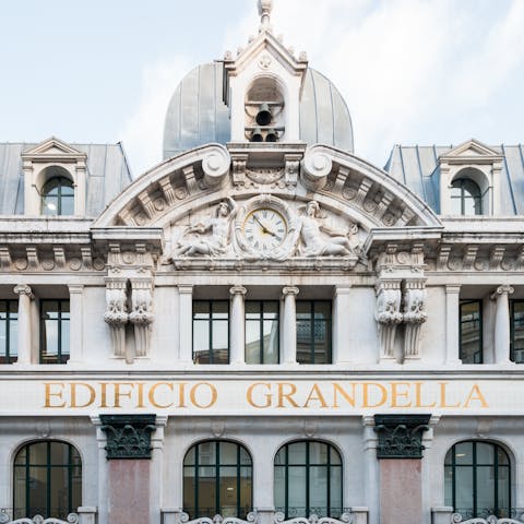 Take in the view of the Grandella building from your living room