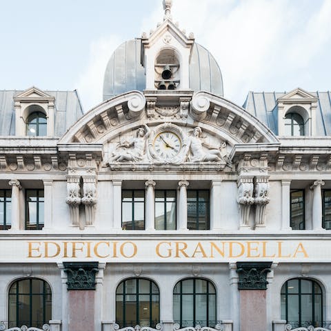 Take in the view of the Grandella building from your living room