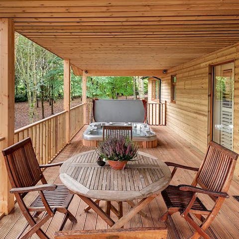 Start the day with breakfast on the decking accompanied with the sound of sweet birdsong