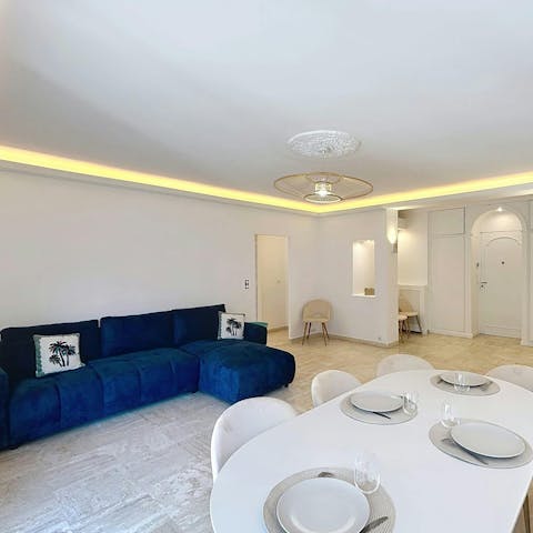Relax in the stylish open-plan living area