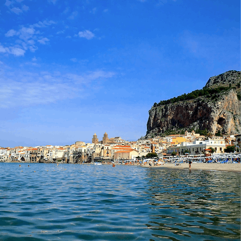 Walk nine minutes to Spiaggia di Settefrati to swim in the sea