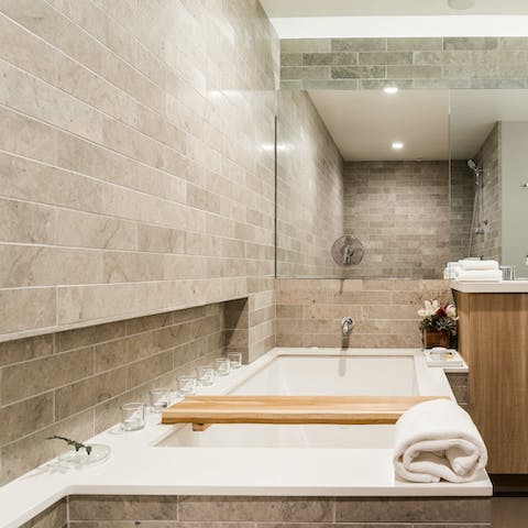 Sink into the spa-like bath