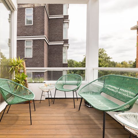 Wind down with evening drinks on the balcony