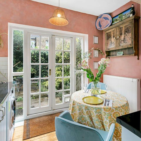 Enjoy breakfast while taking in the view of the outdoor space