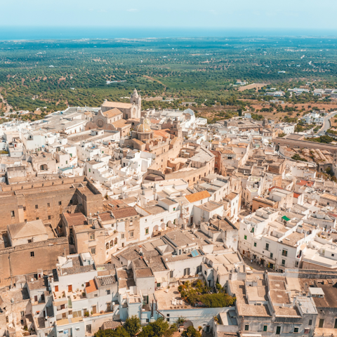 Stay a short drive from the White Town of Ostuni
