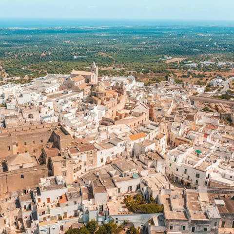 Stay a short drive from the White Town of Ostuni