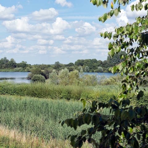 Stay on a Cotswolds Nature Reserve overlooking Somerford Lagoon
