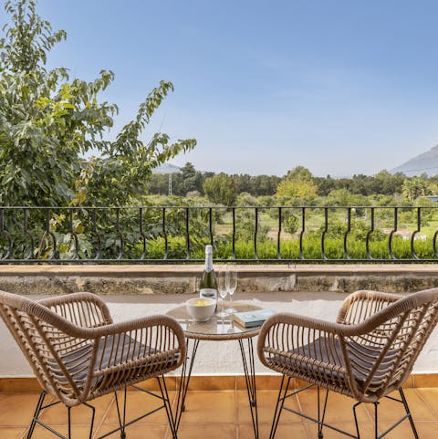 Enjoy uninterrupted views of the Spanish countryside from your beautiful balcony